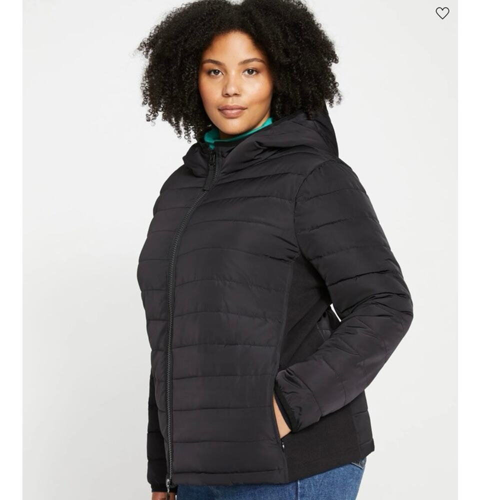 Universal Standard Down Coat Jacket Black Puffer … - image 1